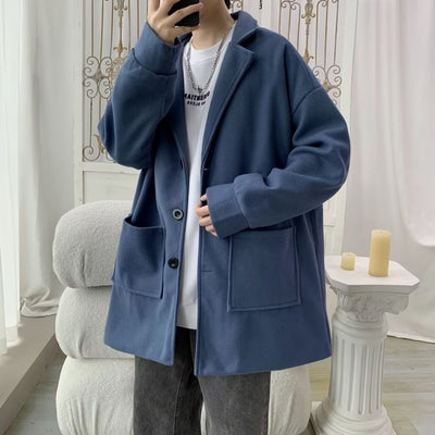 Abrigo de Lana Holgado para Hombre - Otoño e Invierno con Forro de Algodón - Image 8