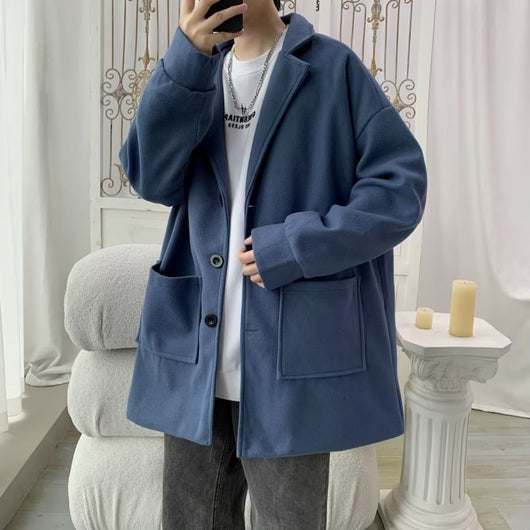 Abrigo de Lana Holgado para Hombre - Otoño e Invierno con Forro de Algodón - Image 8