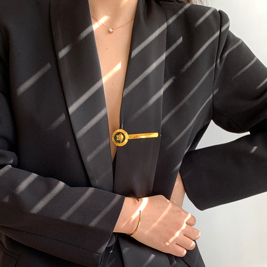 Blazer Retro Cintura Ajustada Estilo Hepburn Negro Francés - Image 10