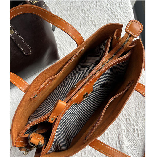 Bolso de Cuero Genuino para Mujer - Diseño Vintage Versátil para Diario - Image 13