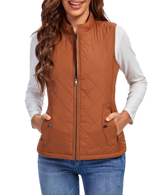 Chaleco de Algodón para Mujer con Cuello Parado y Bolsillos con Cierre - Image 20
