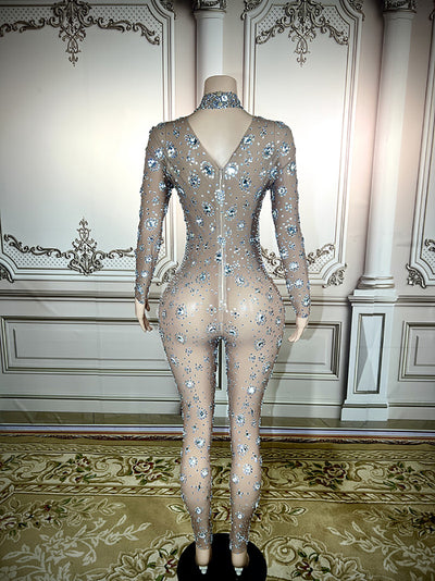 Jumpsuit de Fiesta con Detalles Brillantes y Cortes Estratégicos - Image 4