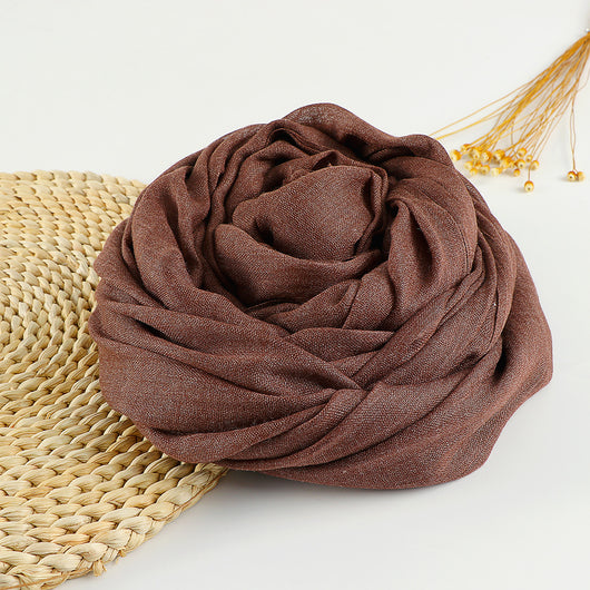 Pañuelo Artístico de Algodón y Lino en Colores Puros para Mujer - Image 24