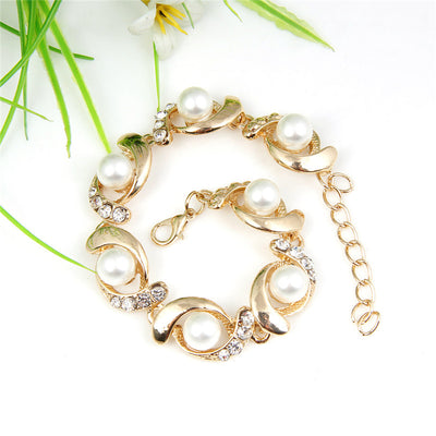 Pulsera de Perla y Diamante en Aleación - Diseño Creativo y Personalizado - Image 7
