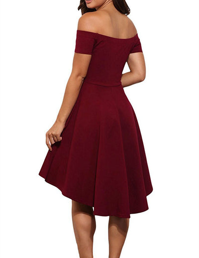 Vestido Asimétrico con Falda Volante y Manga Corta - Image 12