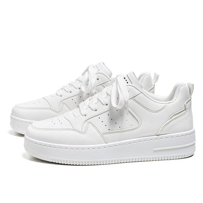 Zapatillas Plataforma Blancas de Cuero Respirable - Tendencia Teen Todo Combinable - Image 5