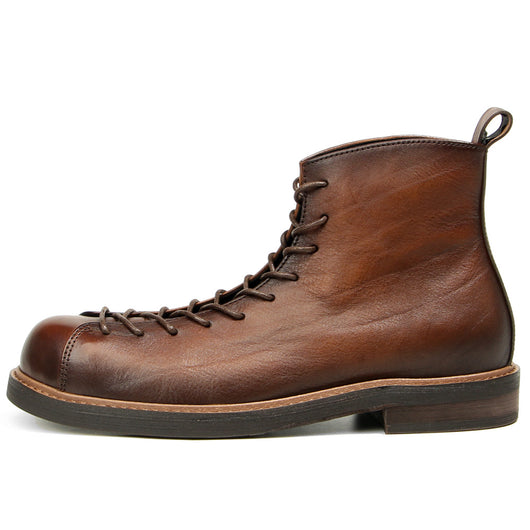 Botas Martin para Hombre de Cuero Genuino Estilo Vintage Amekaji - Image 7