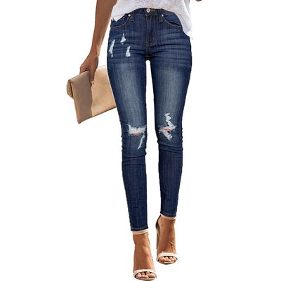 Pantalones Slim Rotos con Cintura Elástica - Image 49