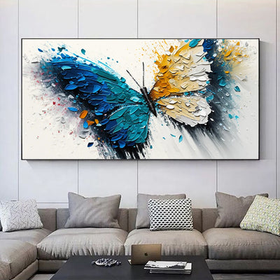 Cuadro Abstracto Mariposa Pintura Acrílica Óleo Hecho a Mano Arte Moderno Decoración Pared Sala de Estar - Image 3