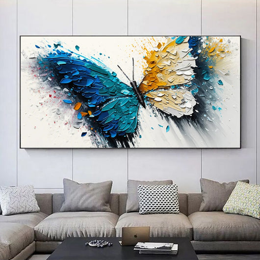 Cuadro Abstracto Mariposa Pintura Acrílica Óleo Hecho a Mano Arte Moderno Decoración Pared Sala de Estar - Image 3