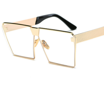 Silver-framed square polarized sunglasses with dark gray lenses and textured temples on a white background. - Image 19
