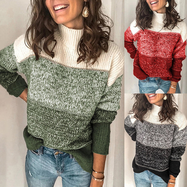 Suéter Cuello Alto con Contraste