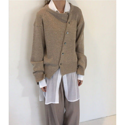 Cardigan Tejido Lazy Style Manga Larga Cuello Redondo para Mujer - Image 2
