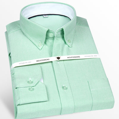 Camisa Casual Slim Fit de Algodón Grueso sin Planchado para Hombre - Image 20
