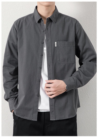 Camisa Casual Suelta con Solapa y Bolsillos para Hombre - Image 7