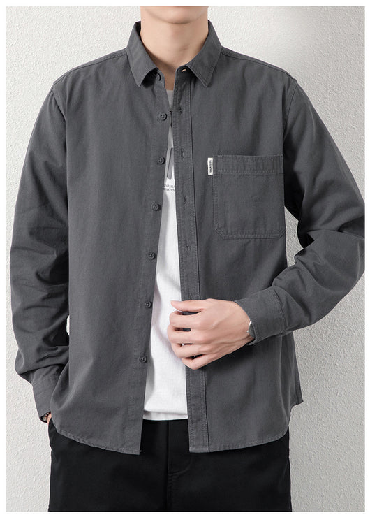 Camisa Casual Suelta con Solapa y Bolsillos para Hombre - Image 7