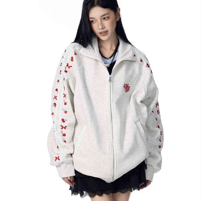 Sudadera Universitaria Retro Americana con Acabado Afelpado