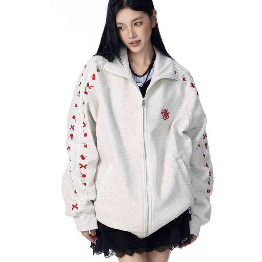 Sudadera Universitaria Retro Americana con Acabado Afelpado