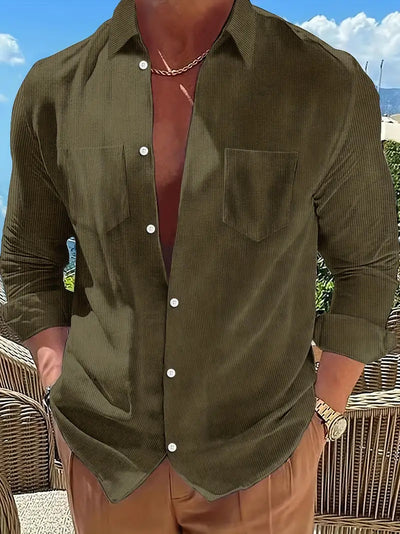 Camisa Manga Larga a Rayas Verticales Casual - Image 9