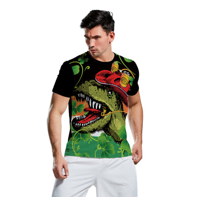 Playera Estampada St. Patrick's Day Verde Neon Pareja - Impresión 3D Fiesta Callejera