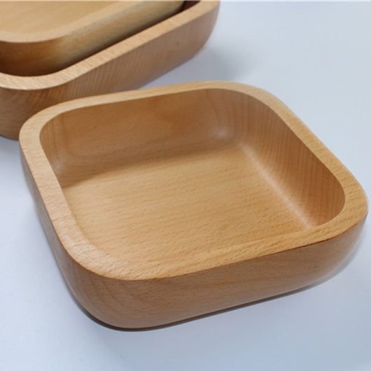 Plato Cuadrado de Madera de Caucho Japonesa - Image 6