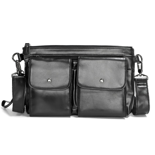 Bolsa Crossbody de Cuero Genuino para Hombre, Bandolera Casual - Image 4