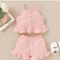 Conjunto de Tirantes de Encaje Rosa en Algodón