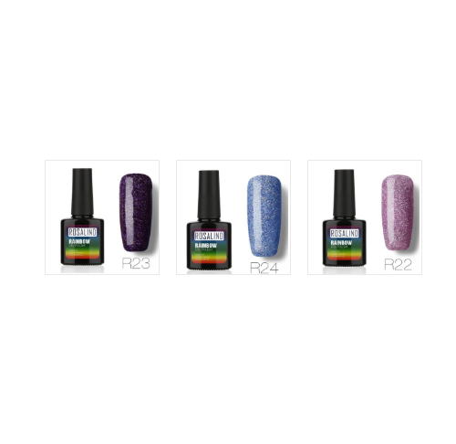 Esmalte de Gel Fotocurable ROSALIND sin Químicos - Sistema Arcoíris con Brillos - Image 30