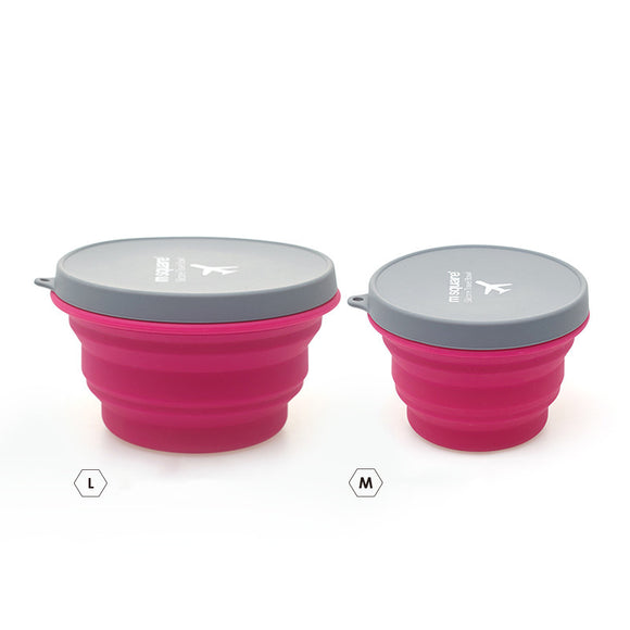 Kit de Cubiertos Plegables con Tazón de Silicona para Viajes y Camping