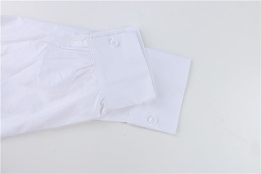 Camisa Blanca Francesa Cuello V Manga Larga Nicho - Image 12