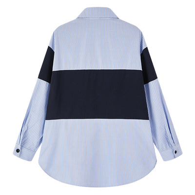 Camisa de Moda con Ribetes en Contraste Azul - Image 10