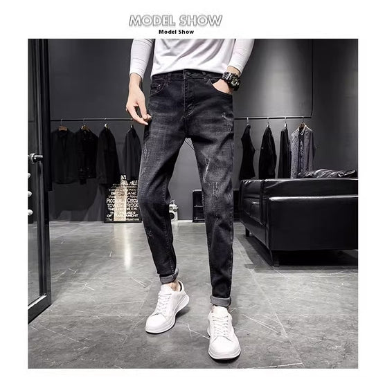 Jeans Negros Slim Fit Elásticos Ajustados para Hombre - Image 10