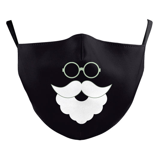 Green Christmas dustproof face mask with a festive pattern of red and gold ornaments, candy canes, gingerbread, and "Merry Christmas!" text. - Image 20