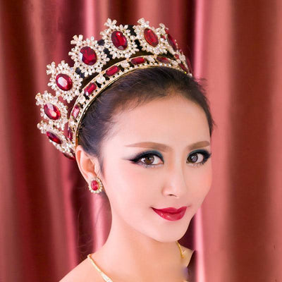 Corona Barroca Europea Nupcial - Accesorio de Tiara Princesa para Novia
