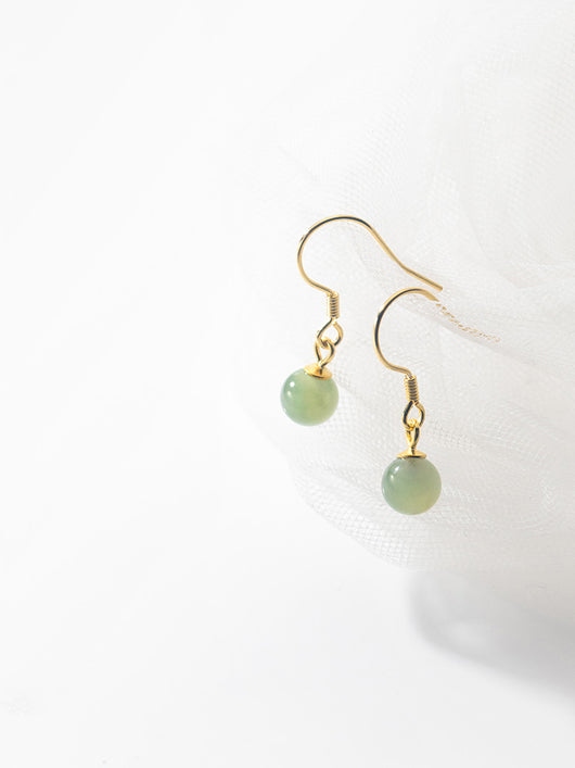 Aretes de Jade Hetian Verde con Plata - Diseño Minimalista Elegante - Image 8