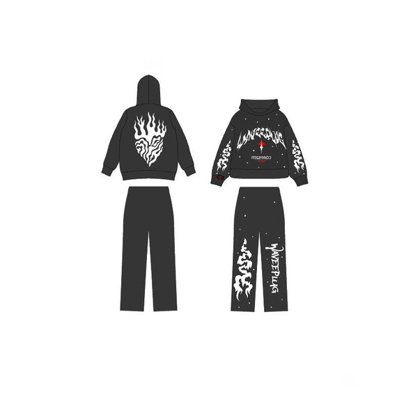 Vintage Retro Washed Hoodie - Trendy Hoodie Set
