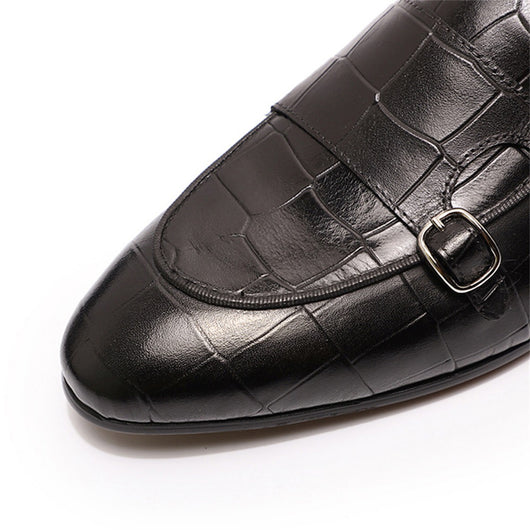 Zapatos Casuales de Cuero con Patrón en Relieve para Hombre - Image 16