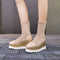 Botas Martin de Cuero con Plataforma Gruesa y Stretch - Botines Wedge Versátiles para Mujer