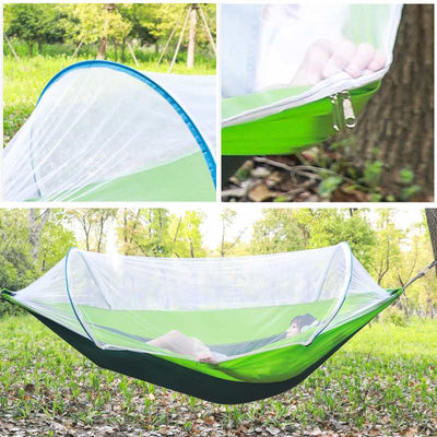Hamaca Portátil Doble con Mosquitero para Camping y Aventuras - Image 3