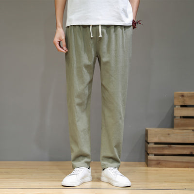 Pantalones de Lino Hombre Estilo Asiático - Cintura Elástica Cómoda y Transpirable - Image 16