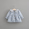 Vestido Infantil Otoño Invierno Princesa Coreana con Lunares y Cashmira