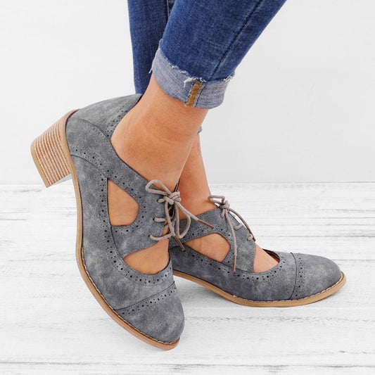 Zapatos Casuales Retro con Cordones