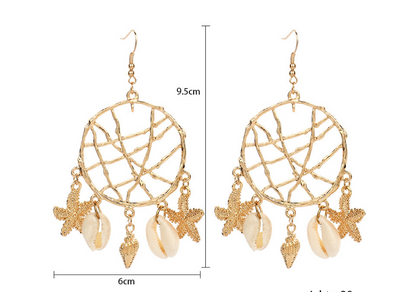 Aretes Atrapasueños Círculo de Concha - Image 5