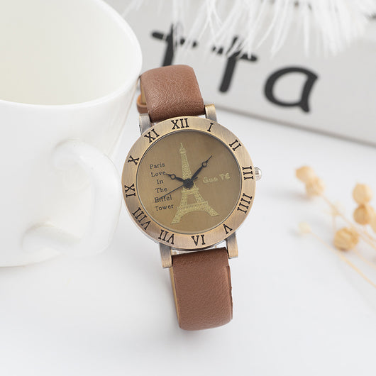 Reloj de Cuero Versátil con Números Romanos para Estudiantes - Image 6