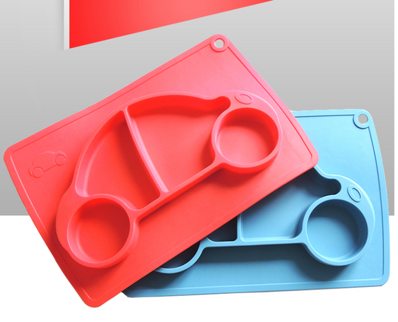 Plato Silicona Integrado para Bebé - Bandeja Compartida Antidesplazante