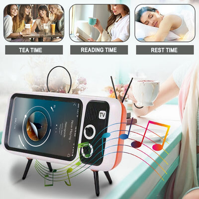 Parlante Bluetooth Retro con Soporte para Teléfono - Image 3