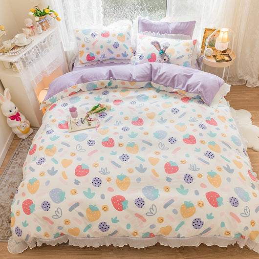 Juego de Cama de 4 Piezas Pure Color Love en Algodón - Image 6