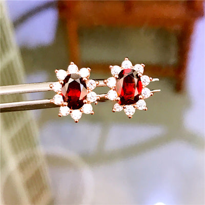 Aretes de Granate Natural Rojo Rubí - Elegancia Auténtica - Image 13