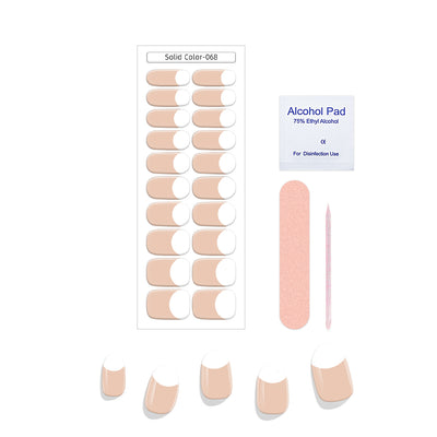 Pegatinas de Uñas Gel Francés Semicocidas Impermeables Color Sólido - Image 28