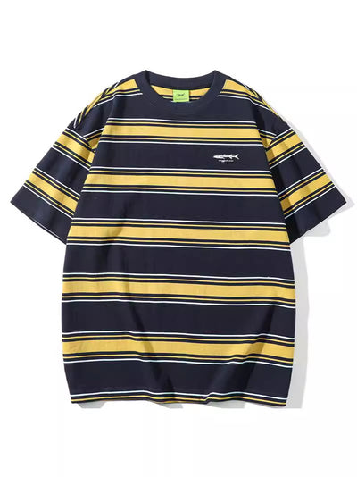 Camiseta Rayas Manga Corta Personalidad Fashion Hombre - Image 7